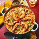 Arroz con gambas y calamar