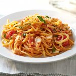 Chilli prawn linguine