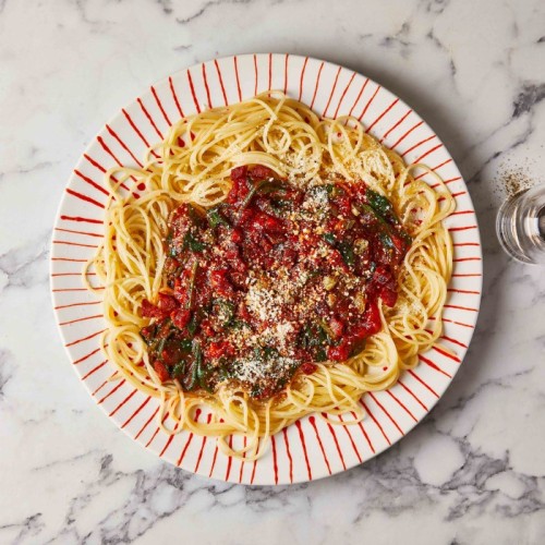 Spaghetti with Spanish flavours