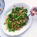 Purple sprouting broccoli tempura with nuoc cham